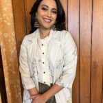 Swara Bhaskar Instagram - Off to the 40th anniversary celebration of @theweek_magazine on #womensday in.. Outfit: @cord.in Earrings: @apalabysumitofficial . Styled by : @dibzoo Make up: @devikajodhani Hair: @stylistsony
