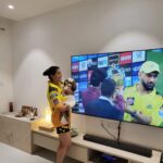 Varalaxmi Sarathkumar Instagram - All set to watch our lions roar....wooohooooo just can't wait.. @guccivaralaxmi @chennaiipl #cskforever #yellove🦁💛 @mahi7781 just can't wait to see you.... @ravindra.jadeja go kill it...!!! We are behind you... woooohoooo... Let the games begin... #ipl2022 @iplt20