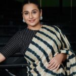 Vidya Balan Instagram - The #Jalsa of weekending 🤍🤎🖤 Saree - @studio_medium Makeup - @harshjariwala158 Hair - @bhosleshalaka Styling - @who_wore_what_when Photography- @anurag_kabburphotography