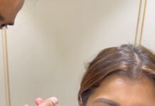 Yaashika Aanand Instagram - Ouch 😂😝 pain in my 👀 !! Pain laam rusk sapdra madrii 🤥😝 #piercings #gunshot #trendingreels #explore #yashika #biggboss #reels Credits @zazzlesalons