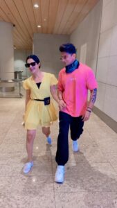 Yuvika Chaudhary Instagram - @princenarula #reelitfeelit outfit @bombaycloset #airportdiaries