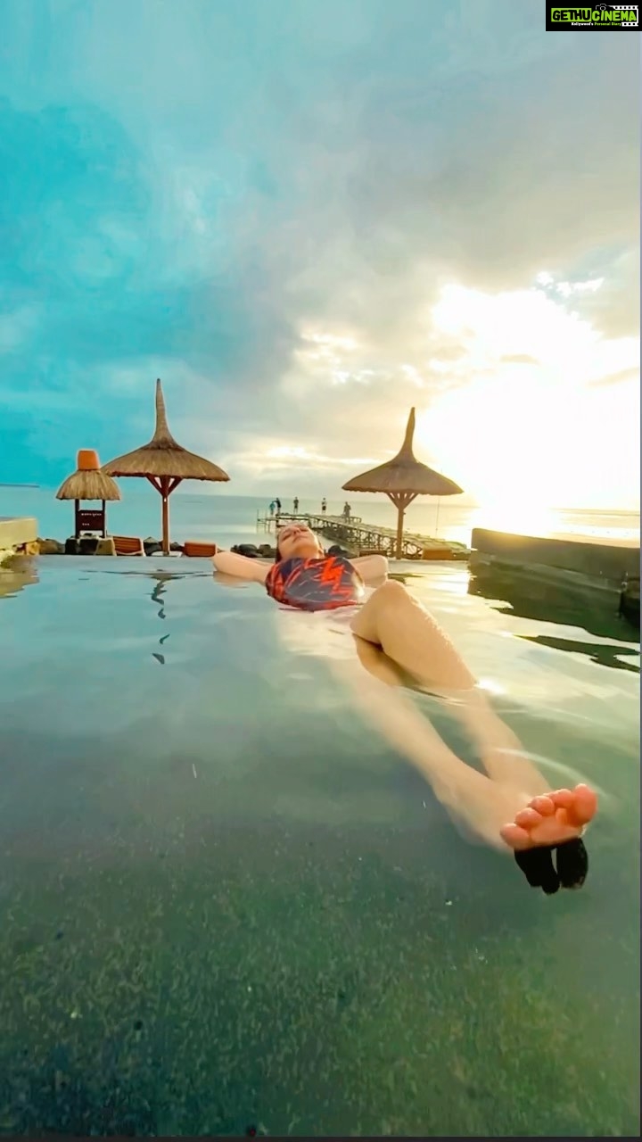 Aarti Chhabria - 27.1K Likes - “Water meditation entails feeling weightless and present, being one with the water and allowing the flow state.” Blissful Living
.
.
.
.
.
Aarti’s Blissful Living X The Oberoi, Mauritius
Experiencing the magical sunset while relaxing in their infinity pool, truly blissful living.
.
.
.
.
.
.
.
#bliss #blissfulliving #blissfullife #watermeditation #infinitypool #theoberoi #theoberoimauritius #aartichabria #universalmind #motivation #theoberoi #floating #sea #beach #pool #blackswimmingcostume #swimmingpool #swimwear #aartichabriaquotes #bluesky #openarms #victoriousmindset #luxurytravel #holisticwellness #wellness #luxurylifestyle #luxurylife