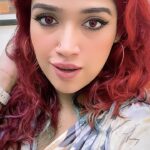 Abhirami Suresh Instagram - Enakk intha filter pudichirukkkk ♥️🤭 #redhead #redfilter #abhiramisuresh #explorepage #explore