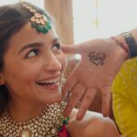 Alia Bhatt Instagram - The Mehendi was like something out of a dream. It was a day full of love, family, our beautiful best friends, a LOT of French fries, a surprise performance by the ladkewalas, Ayan playing DJ, a BIG surprise organised by Mr. Kapoor (my favourite artist performed my favourite songs), all followed by some happy tears and quiet, blissful moments with the love of my life. There are days… and then there are days like these! 💕♾