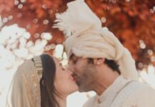 Alia Bhatt Instagram - Today, surrounded by our family and friends, at home … in our favourite spot - the balcony we’ve spent the last 5 years of our relationship - we got married. With so much already behind us, we can’t wait to build more memories together … memories that are full of love, laughter, comfortable silences, movie nights, silly fights, wine delights and Chinese bites. Thank you for all the love and light during this very momentous time in our lives. It has made this moment all the more special. Love, Ranbir and Alia ✨♥️♾
