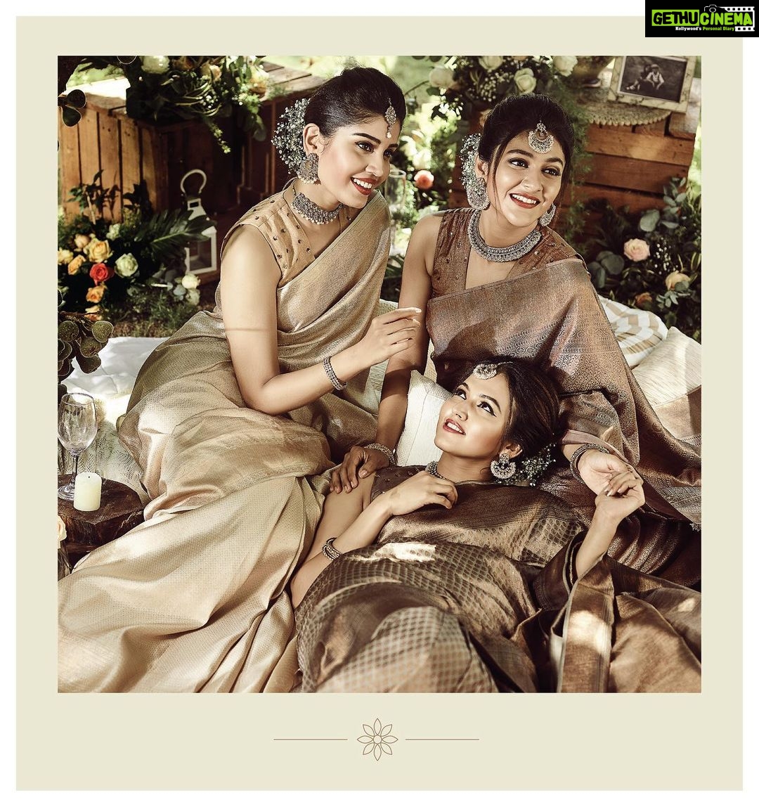 Aparna Das Instagram - New Year is almost here, showering on us new blessings and bundles of new hopes, ventures, surprises and new beginnings. This is the perfect time to explore the all-new Antique Zari collection at Pulimootil Silks. To gift yourself something new, to get yourself a new makeover and a classy new styling that you’ve longed for. Shop with Pulimootil Silks. It’s your time to be new. The dazzling divas in the picture adorning our Antique Zari collection are @aparna.das1 @lakshhmenon @anarkali_nazar Wedding campaign for @pulimoottilonline Agency: @humanstories.in Photographer: @mathew_mathen Art director: @sethuanand Costume: @dhanyabalakrishnamartin Art: @sunil__george_ Hair & MUA: @jijeeshmakeupartist Casting: @impulsemodelmanagement Agency team: @vishnu_ceeyez @milan_yesd Client servicing: @deekshith222_db Production: Done @worldofdone Video: @picstory_josecharles Image Retouch @jeminighosh