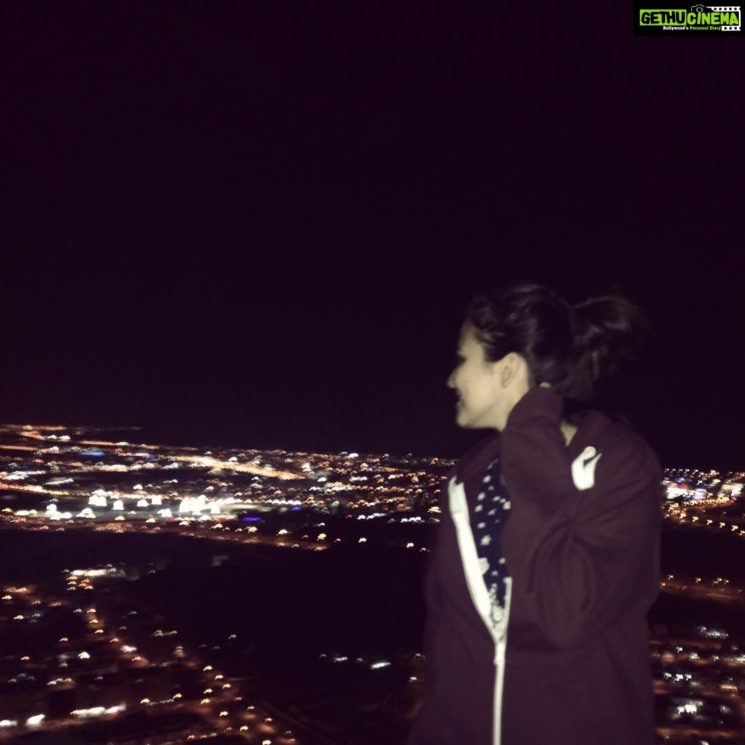 Aparna Das Instagram - Top of the 🌎. #winter #muscat p.s @muhammed.akbar_ sorry for stealing your jacket 😛