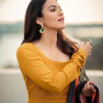 Aparna Das Instagram - Sunshines ❤️ She @aparna.das1 Styled by @indu_ig Photography @haran_official_ Mua @abhirami_mua Hairstylist @mani_stylist_ Outfit @niram.studio Jewelry @nira_jewellery