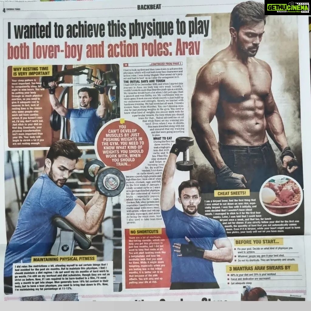 Arav Instagram - In today's @chennaitimestoi about my physical transformation Thank you Suganth for the wonderful writeup #aravtransformation #fitnessgoals #fitnessmotivation