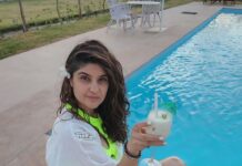 Archana Instagram - #neon #girl #always Even if you can't swim get into the water .. it refreshes you in more ways than u will know ... :) #waterbaby #pool #divein WelcomHeritage Cheetahgarh Resort & Spa