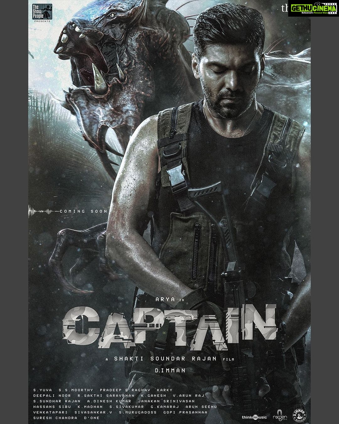 D. Imman - 19.4K Likes - Happy to share the First Look of #Captain starring Brother Arya in the lead! Produced by Think Studios and The Show People! Directed by Shakti Sounder Rajan!
A #DImmanMusical
Praise God!