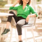 Dhivyadharshini Instagram - 8 is my birth number so 8 photos Chuma casual ah 💚 #ddneelakandan #dhivyadharshini #fashion #travel #cottonshirt #linenshirt #greenshoes #aldoshoes Chennai, India