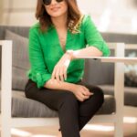 Dhivyadharshini Instagram - 8 is my birth number so 8 photos Chuma casual ah 💚 #ddneelakandan #dhivyadharshini #fashion #travel #cottonshirt #linenshirt #greenshoes #aldoshoes Chennai, India