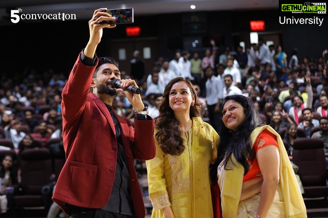 Dia Mirza Instagram - It only takes one โDiaโ to light up an entire room!๐๐ธ Sharing with you a few glimpses from our recently organized PU Talks edition with the guest speaker, Ms. Dia Mirza. From being a phenomenal actress to an active advocate for the environment as well as human rights, Ms. Dia Mirza has done it all with great poise. The PU Talks session consisted of an interactive Q & A segment where our students had the opportunity to discuss important issues and their solutions with the guest. A few students even came up with handmade gifts, art, and self-written poems for her. She then ended the session with an appeal to the youth about being more aware of the importance of environmental conservation. It was filled with love, laughter, learning, and some tears of joy with the big-hearted diva, Dia!โค #diamirza #5thPUConvocation #paruluniversity #PUTalks Vadodara, Gujarat, India