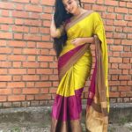 Divya Bharathi Instagram - My love for saree isn’t ending🤎 Beautiful earrings from @desire_collective