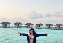 Divya Bharathi Instagram - Sun, sky, sea….in the mood of maldiveees🌊🏝🦈 Maldives