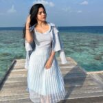 Divya Bharathi Instagram - Endless blues🌊🏝 Wearing @24thspoke Cocogiri Island Resort