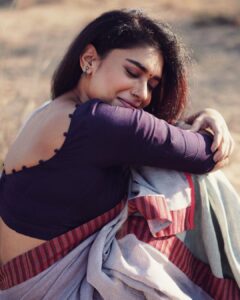 Dushara Vijayan Instagram - Shot by : @anitakamaraj Saree : @studio_thari Assistance : @blessymakeupandhair Chennai, India