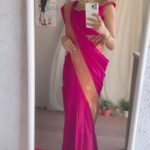 Erica Fernandes Instagram - 🥻hot pink silk Saree @summerbypriyankagupta Choker and bracelet @kaurwakijewels Footwear @fleurfusion #fashionreels #saree #reelitfeelit