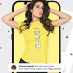 Fatima Sana Shaikh Instagram - While people talk about making this world a better place, I'm elated to know someone who makes the world a quirkier place everyday🤭 Cheers to 10 years of being proudly weird and owning your crazy!🍷🥳🤩 Hope your birthday is lit like your designs! Janamdin Mubarak @bewakoofofficial🤝🏻 #FatimaXBewakoof #BewakoofTurns10 #Bewakoof #10yearsofbewakoof