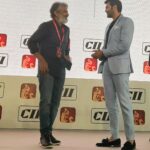 Ganesh Venkatraman Instagram - Its been such an honour & an amazing experience hosting #CIIDakshin South India Media & Entertainntent Summit Meeting the people i admire & cherish the most, So much learning & sharing @ssrajamouli garu u are all heart ❤️❤️ #lovingmyjob #makingconnections #Rajamouli #ciidakshinsummit