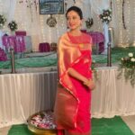Harshika Poonacha Instagram – Cousin brother’s wedding 💕💕💕
First time ever I’m wearing a saree for a wedding 💕💕💕
#blush #blush 
#kodavawedding #kodagu #firstcousin #gowji #mangala #annandamangala #uddapanda @cchengappa weds #varsha 💕