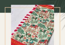 Joy Crizildaa Instagram - Kalamkari ❤️ Soft banarasi silk To place an order Kindly DM ! ❤️ Disclaimer : color may appear slightly different due to photography No exchange or return Unpacking video must for any sort of damage complaints Threads here and there, missing threads,colour smudges are not considered as damage as they are the result in hand woven sarees. #joycrizildaa #joycrizildaasarees #handloom #onlineshopping #traditionalsaree #sareelove #sareefashion #chennaisaree #indianwear #sari #fancysarees #iwearhandloom #sareelovers #sareecollections #sareeindia