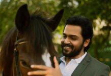 Karthi Instagram - I have forever been fascinated by horses. While I learnt horse riding for #Kaashmora, I lived all that I dreamt of, during the filming of #PonniyinSelvan, as I was on horseback almost throughout the film. Can’t describe the exhilaration when you connect with the horse and it breathes and pulsates with you!