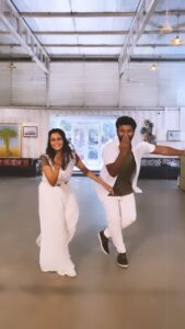 Keerthi shanthanu Instagram - When the #arabickuthu trend hits #kikisdancestudio 😍🥳✨ Check out our full dance video (LINK IN BIO) on #withloveshanthnukiki 😁🤩 To join our classes contact 9444115311 🥳 #beast #trendingreels #trend #shanthnu #kiki