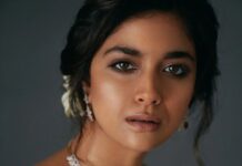 Keerthy Suresh Instagram - 🤍🤍🤍 Styled: @archamehta Assisted : @ruchi.munoth Outfit : @roujeofficial Hairstylist: @tejisinghofficial Makeup: @sahithya.shetty Photographer: @eshaangirri
