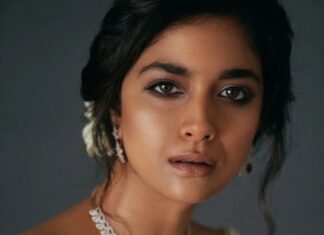 Keerthy Suresh Instagram - 🤍🤍🤍 Styled: @archamehta Assisted : @ruchi.munoth Outfit : @roujeofficial Hairstylist: @tejisinghofficial Makeup: @sahithya.shetty Photographer: @eshaangirri