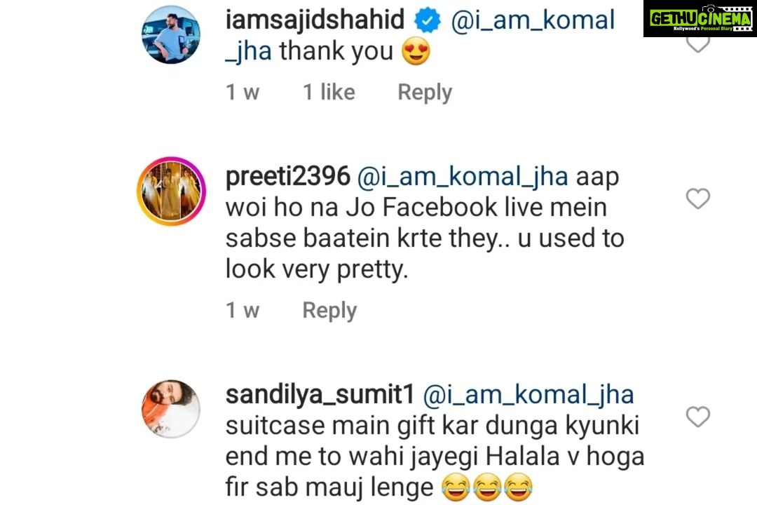 Komal Jha Instagram - 1) Took me decade to master itπ 2) Two extremes of the spectrum ; a) Pure love β€οΈ from a girl & b) Pure hate from someone who is pshycopathic attention seeker (Note : Gift me suitcase ? Nah~ kid , you can't afford Tommy Hilfiger !π€£) 3) Opinion is NOT fact. Fact is not "Truth" π 4) Ask those who Komal Jha is π (those who have seen her & met her in real life.) 5) Now you know why & how NOBODY can ever affect me πβ€οΈ 6) Okay. BYE π
