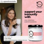 Lisa Ray Instagram - Support your immune system with our carefully crafted, ayurvedic EGA Immunity Tea. Made using a highly purified essence of Ashwagandha, you cannot go wrong with this powerhouse! Shop on www.egawellness.in #ayurveda #ayurved #immunity #ashwagandha #fosteringfoodasmedicine @egawellnessindia @egawellness Image @by.ushma MUH @iamgigiiiii