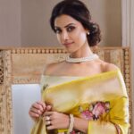 Mamta Mohandas Instagram - 👸🏻#queen in my own right. Wearing Floral Kanchipuram silk saree by @kalyansarees 📸 @shanishaki HMU @renjurenjimar #floralkanchipuram #floral #kanchipuram #saree #indian #vishu #vishuseason #kalyansarees #kalyan #silksarees #instagood #instafashion #desifashion #design #yellow