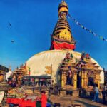 Manisha Koirala Instagram - Cycling to all the #heritage sites in #kathmandu city is one of the best experience !! This morning we went to #swayambhunath stupa 🙏🏻🙏🏻🙏🏻 Thanx again @saroshpradhan for encouragement.. @choendenla