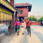 Manisha Koirala Instagram - Cycling to all the #heritage sites in #kathmandu city is one of the best experience !! This morning we went to #swayambhunath stupa 🙏🏻🙏🏻🙏🏻 Thanx again @saroshpradhan for encouragement.. @choendenla