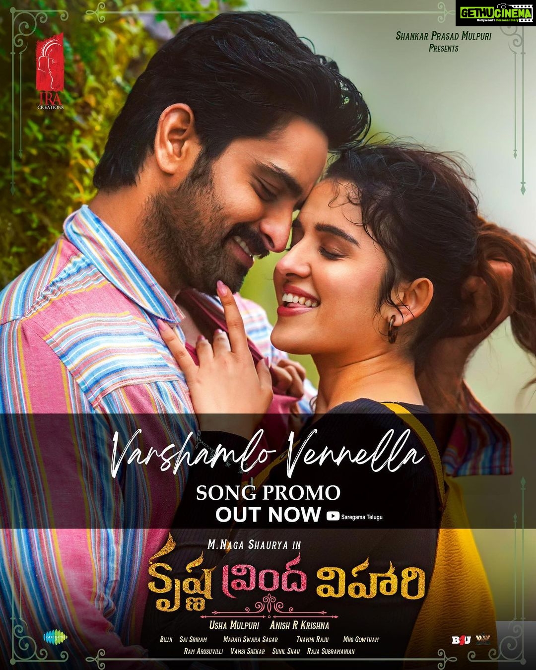 Naga Shaurya Instagram - Start Falling in Love Now π Here's the Promo of Romantic Song of the year, #VarshamloVennella π βΆοΈ https://youtu.be/i-InT6Tb3Hw A @sagarmahathi Musical πΉ FULL SONG ON APRIL 9th π΅ #KrishnaVrindaVihari π #KVV @shirleysetia @iracreationsofficial @vijay_binni @yashwanthmaster @sanjanakalmanje @adithyark.music @saregamatelugu
