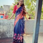 Nakshathra Nagesh Instagram - Saree @aatwos Blouse @abarnasundarramanclothing ❤️#tamizhumsaraswathiyum #beingsaraswathy