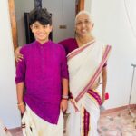 Navya Nair Instagram – Vishu with grand parents❤️❤️❤️