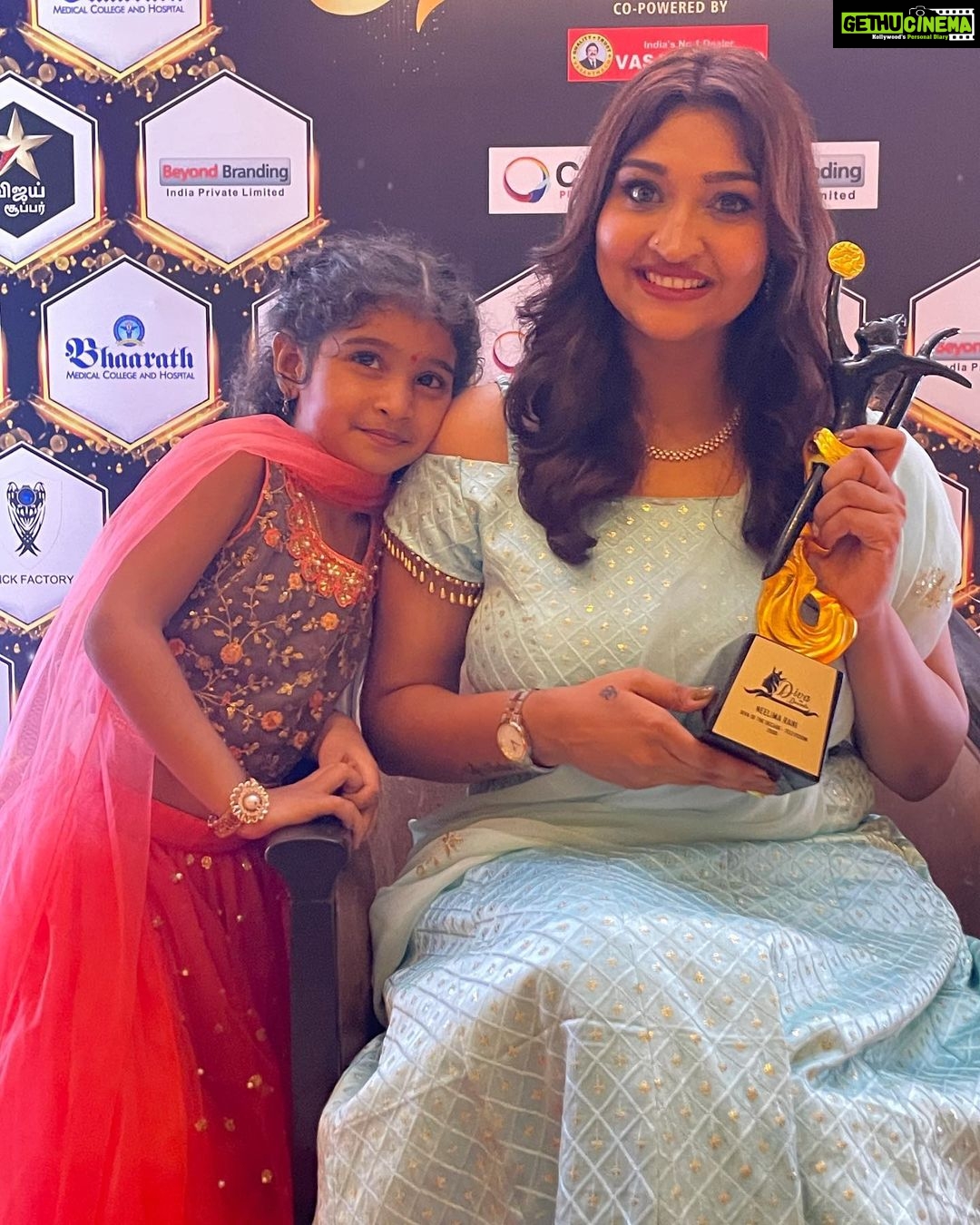 Neelima Rani Instagram - Blessed π€ππΌ won Diva of the decade 2000 women achievers award! My life is nothing without your encouragement and constant support..I sincerely thank you all and love you all for the love you shower on me π€π€π€ This is for all the 90βs kids out there π€π€π€ Costume @chakrabortymukta MUA n hair @ftvsalon.sterlingroad.chennai The Leela Palace Chennai