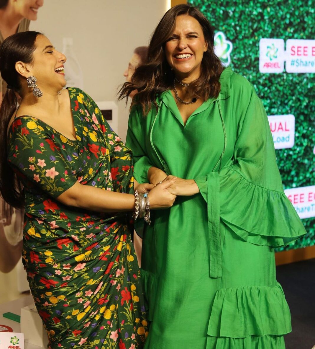Neha Dhupia Instagram - The joy When you reunite with one of your all time favourites… I love humari Sullu @balanvidya #delhi #eventdiaries #womensupportingwomen #vidyabalan #nehadhupia 📸 @lakshaysachdevaphotography