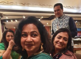 Poornima Bhagyaraj Instagram - Meeting up with friends at Sneha and Anmol’s Mehndi