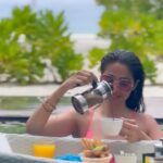 Raai Laxmi Instagram – My pool breakfast 🤩🍳☕️🧇🥞🥳🍊🍎🍓🍑🍍🍒

Thank u @paradisemaldives for making it so soo memorable and speacial 🥰❤️ @villahotels 💫🧿 👙🩱

#paradise #cantaskformore #heaven #bliss #maldives #vacay #myspace #breakfastinpool #loveit #reels #instagood #instagramreels #nofilter #trending #nature #myview 😍⛱🏖😍❤️ Paradise Island Maldives