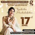 Rachitha Mahalakshmi Instagram - And yessssss Finally it's a fans meet.... 🤝🤝🤝 Am exited to meet u darlings.....😍😍😍😍😍😍😍😍😍 Register urself to the num mentioned below.... Note- limited PPL only... : Organizer @galattadotcom 7395952720.... And ppl who cannot make it happen can send ur wishes to d email is mentioned 😇😇😇😇😇
