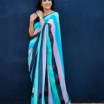 Rashmi Gautam Instagram – When work turns fun 🤩 
Saree by @starrydreamsofficial 
P.c @ekorphotography