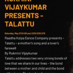 Rukmini Vijayakumar Instagram - May 8th: “Krishna” , @milapfest Liverpool capstone theater May 9th: workshop @milapfest May 13th : “Talattu” @gungurartsbarcelona , Barcelona May 14th: workshop @gungurartsbarcelona May 17th-19: workshop @bhavanlondon May 21st: “Talattu” @bhavanlondon Links are in my bio, or check the organisation’s pages for details on tickets and registration. First international travel for performance after two years! ♥️ #bharatanatyam #spain #london #liverpool #indiandanceuk #ukindian #bharatanatyam #classicaldanceeurope