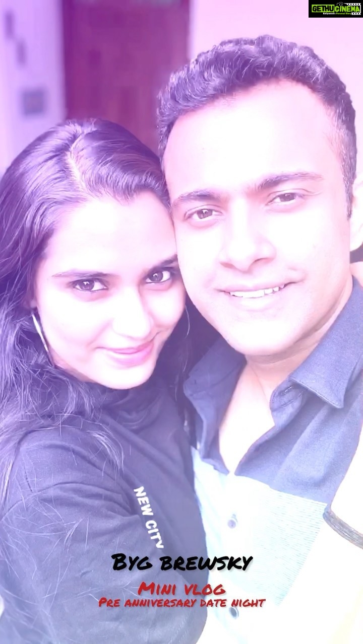 Sangeetha Bhat Instagram - A Pre wedding anniversary date night mini vlog. @bygbrewski *Not a sponsored video Happy anniversary my love @sudarshan_rangaprasad #sangeethabhat #sangeethabhatsudarshan #sangeethabhatreels #bygbrewskihennur #actorslife #minivlog Byg Brewski Hennur