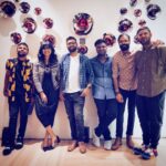 Shakthisree Gopalan Instagram - We managed to take a group photo amidst floating wall thingies like good children..in order of appearance from L to R @davidthejoseph @shakthisreegopalan @alok_merwin @bhuvanesh_keys @joshuasatya @carlthebass .. @abijithmrao escaped off and missing in frame. 📸 picture courtesy : @davidweston . . . . #coimbatore #chennai #tamilmusic #gigtime #shakthisreegopalanlive #stagelife #tamilcinema #livemusicforlife Coimbatore, Tamil Nadu