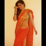 Sherin Instagram - Orange, black or yellow? #sherin #saree #fashion #ootd #styleinspiration Bangalore, India