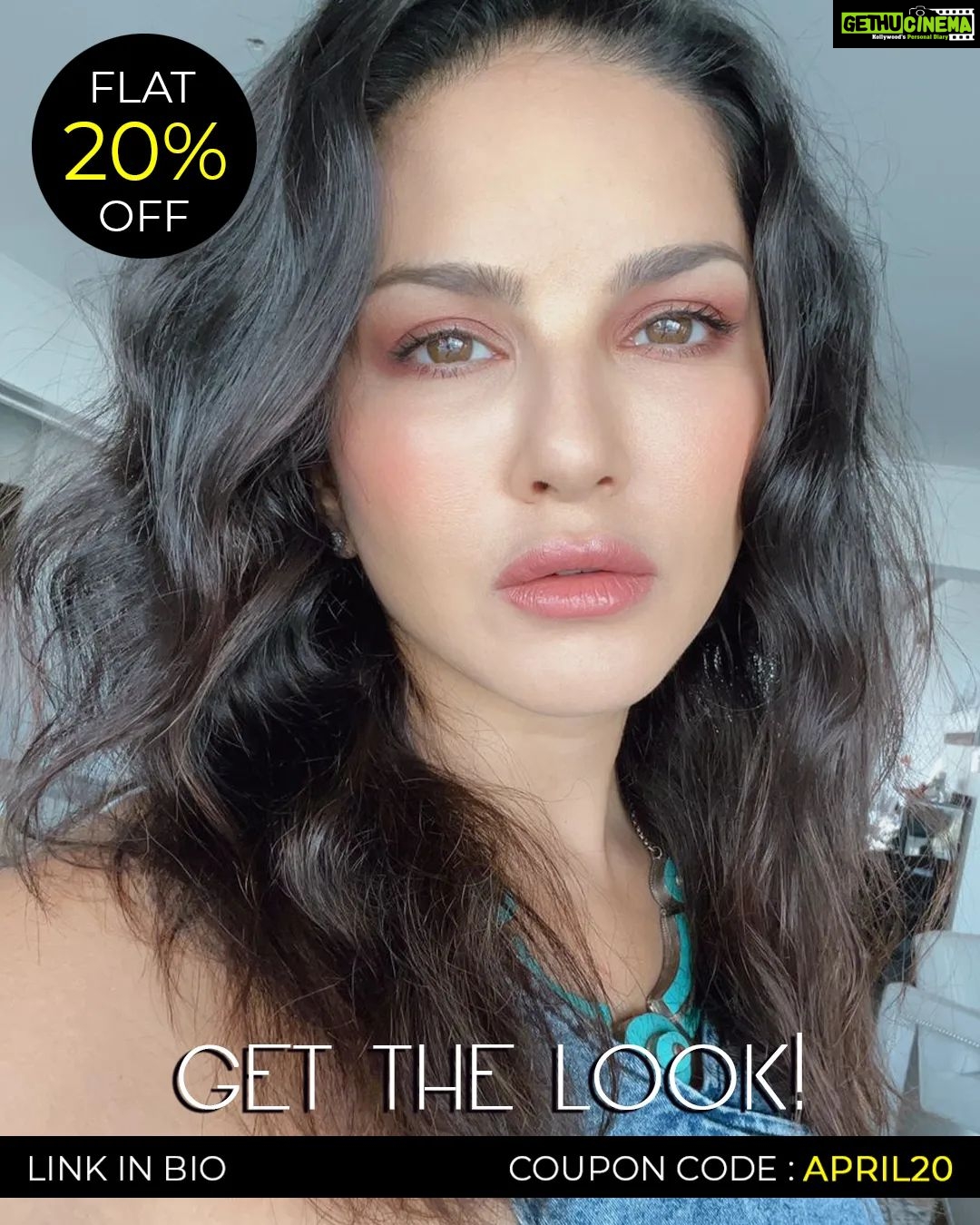 Sunny Leone Instagram - FLAT 20% OFF! *Limited Period Offer Choose from Sunny's Everyday Essentials and Get Her StarStruck Look. Visit the link in bio. Use Coupon Code: APRIL20 to avail the deal.